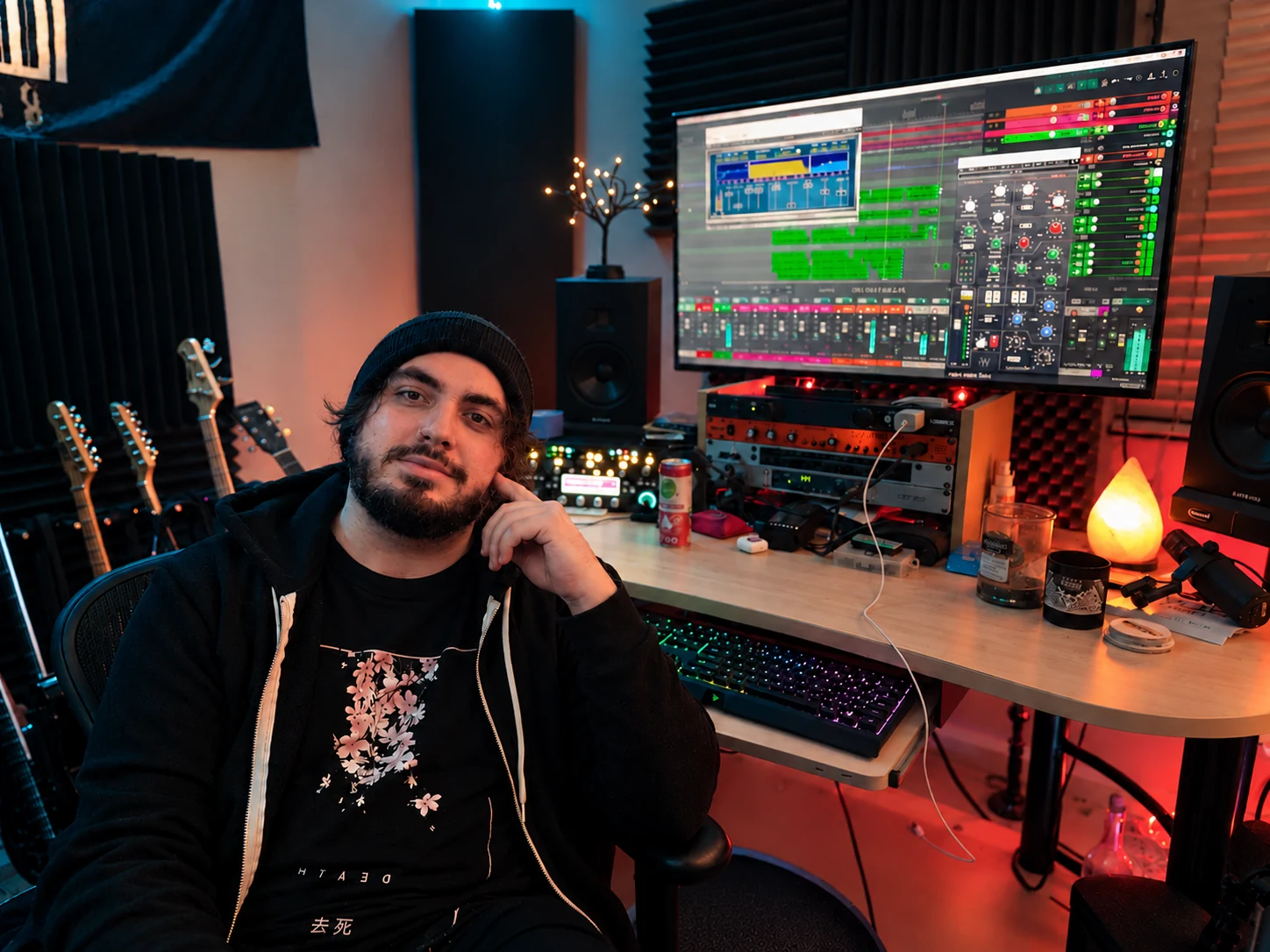 Tyler Ruehl in the studio